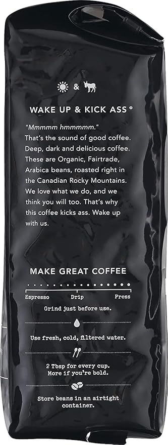 Kicking Horse Coffee, Kick Ass, Dark Roast, Whole Bean, 10 oz - Certified Organic, Fairtrade