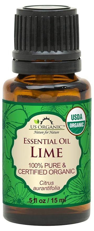US Organic Lime Essential Oil - Certified Organic, Steam Distilled - W/Euro droppers (More Size