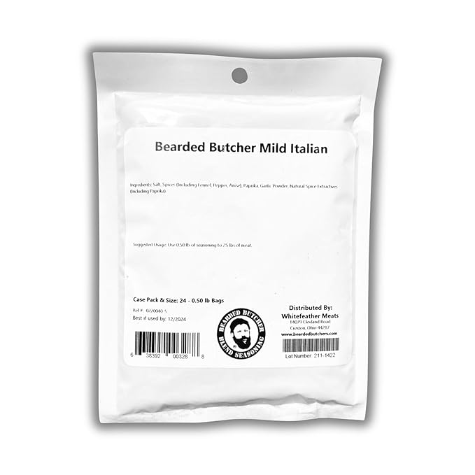 Bearded Butchers Mild Italian Seasoning, 8 oz ??Seasons Up to 25 lbs of Meat ??Classic Blend with