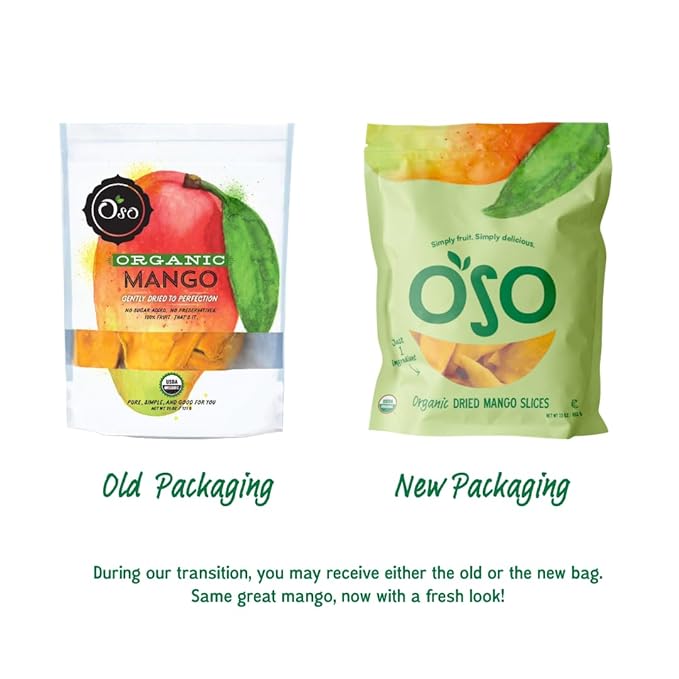 Oso Snacks Organic Mango | No Sugar Added | No Preservatives | 100% Fruit | No GMO | Simply Fruit.