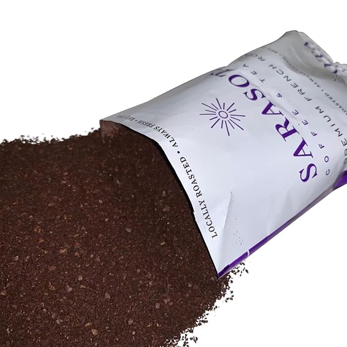 Sarasota Coffee Ground Packets | Low Acid Dark Roast Ground Coffee Packs | European French Roast |
