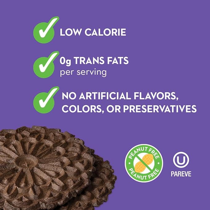 Reko Pizzelle Authentic Italian Style Waffle Cookie, Chocolate, 7 Ounce (Pack of 12)