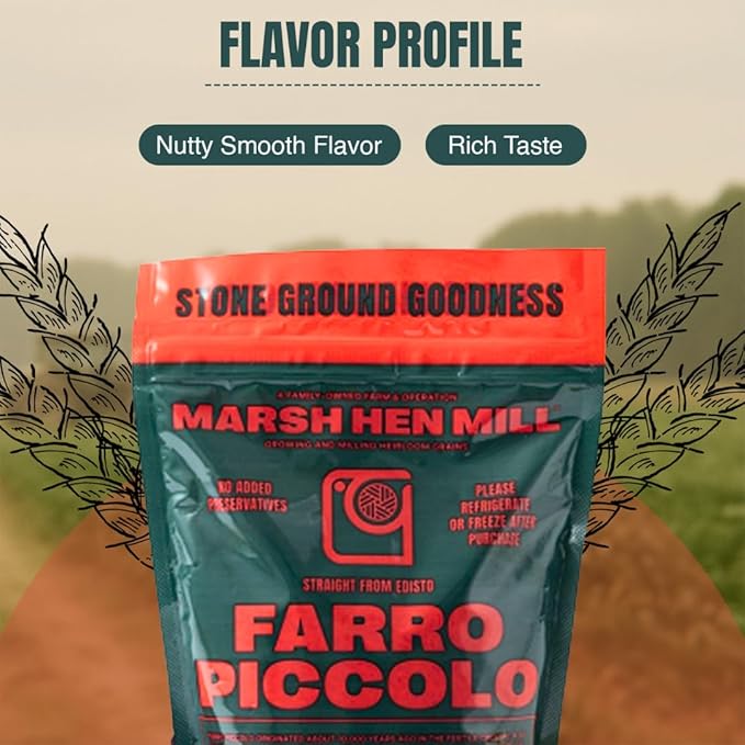 Marsh Hen Mill Farro Piccolo Semi Pearled Ancient Grains | Fast Cooking Farro Grain Organic | Ideal