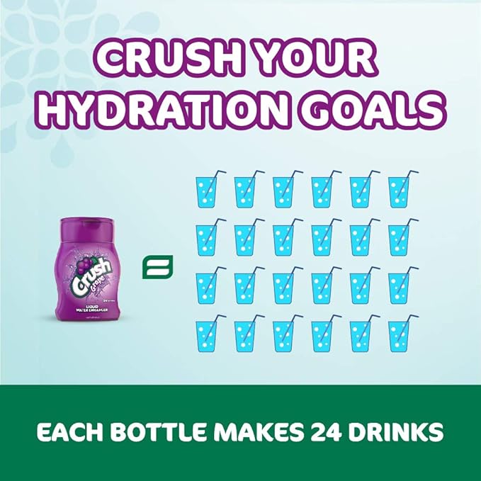 Crush, Grape, Liquid Water Enhancer - New, Better Taste! (4 Bottles, Makes 96 Flavored Water