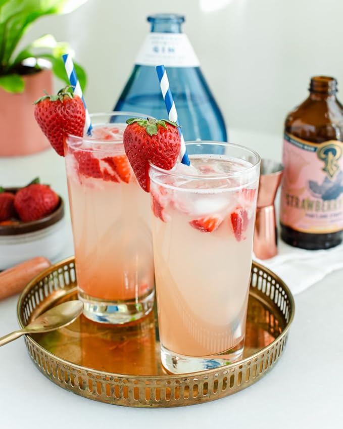 Portland Syrups Strawberry Lemon-Lime Syrup - Summer in a Glass with Tangy Citrus and Sweet