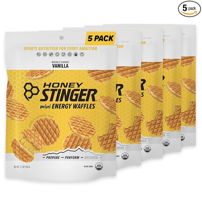 Honey Stinger Organic Mini Vanilla Waffles, Energy Stroopwafel for Exercise, Endurance and