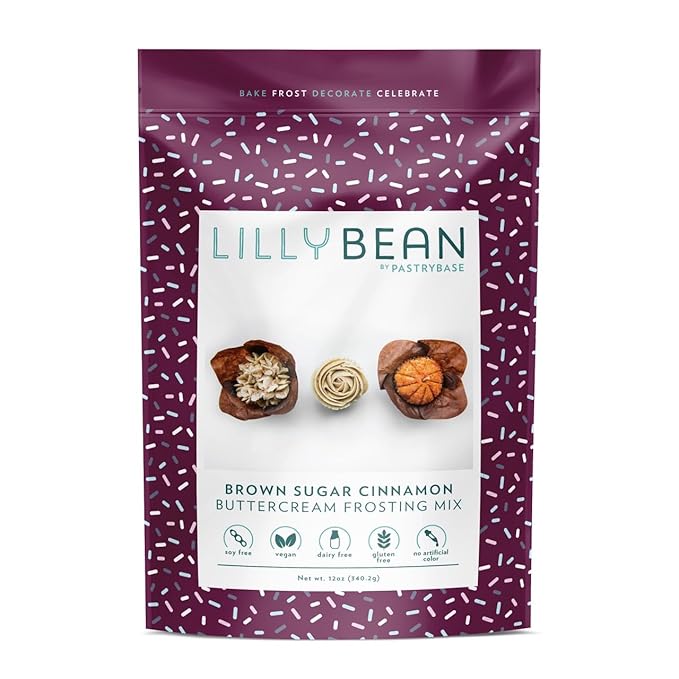 LillyBean Gluten Free Cinnamon Buttercream Frosting Mix with No Artificial Colors - Dairy and Soy