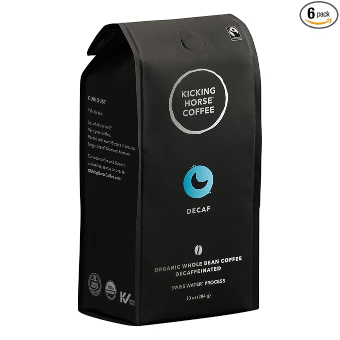 Kicking Horse Coffee, Decaf, Swiss Water Process, Dark Roast, Whole Bean - Certified Organic