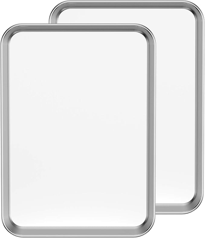 Baking Sheet Set of 2, Bastwe 18 inch Commercial Grade Stainless Steel Baking Pan, Professional