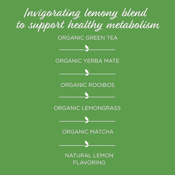 The Tea Spot Organic Keep Fit Green Tea with Yerba Mate and Matcha for Metabolic Support | Blend of