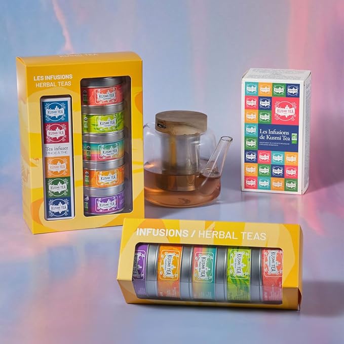 Kusmi Tea - Organic Herbal Tea Gift Set - Sampler Assortment Variety Box - Gift Idea for Men and