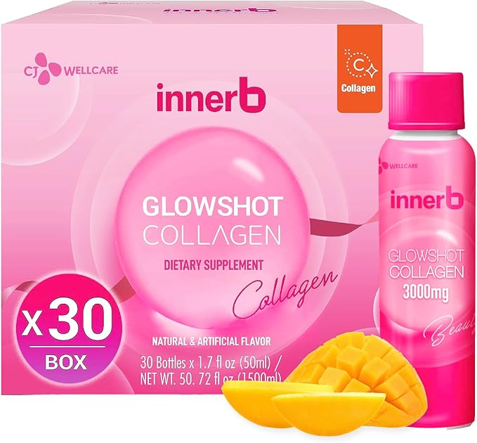 CJ Wellcare Innerb Glowshot Collagen (50.7 fl oz, 30 Servings) - Marine Liquid Collagen for Women