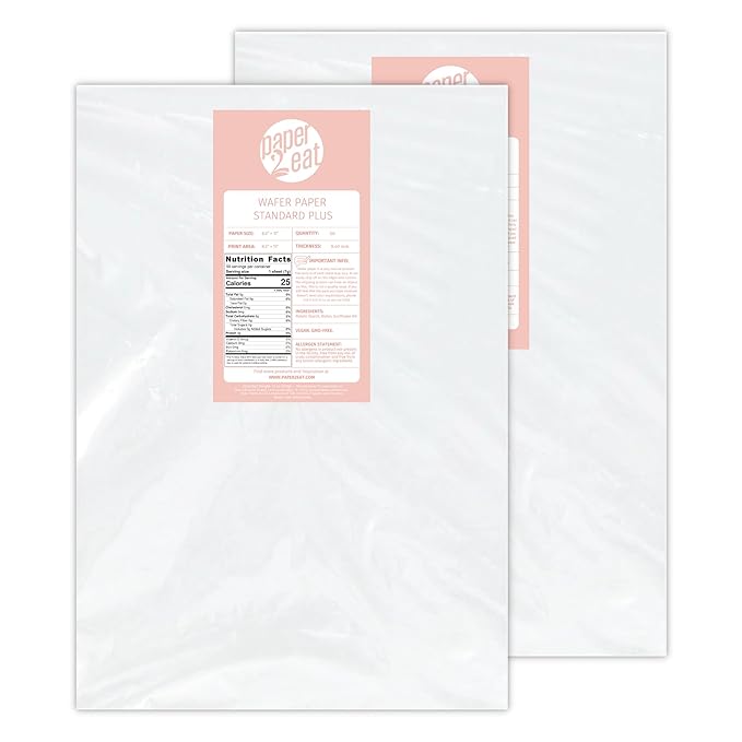 Printable Edible Wafer Paper Sheets from paper2eat (0.40 mm - 100 count/Plain)