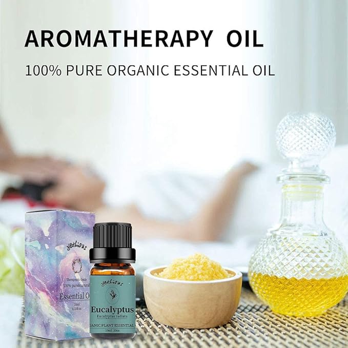 yethious Eucalyptus Essential Oils for Diffuser & Aromatherapy Pure Eucalyptus Oil for Skin, Hair