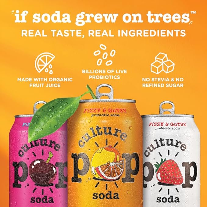 Culture Pop Soda, Most Loved Variety Pack, Probiotic Low Sugar Soda, Sparkling Juice Alternative