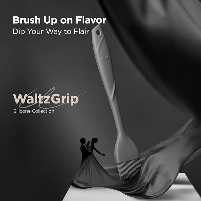 Kitchen Mama WaltzGrip Platinum Silicone Basting Pastry Brush: Set of 2 Heat-Resistant Brushes for