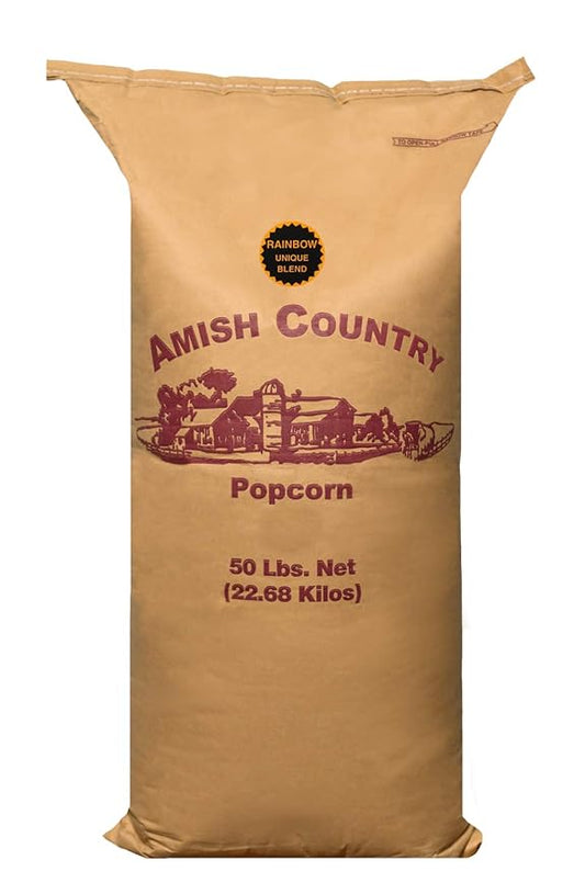Amish Country Popcorn | 50 lb Bag | Rainbow Popcorn Kernels | Old Fashioned, Non-GMO and Gluten
