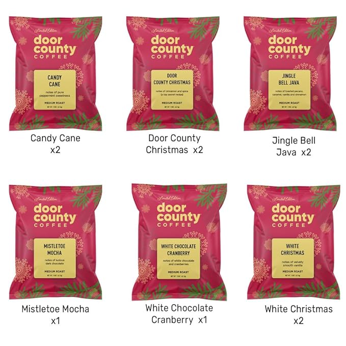 Gourmet Flavored Holiday Coffee Sampler Pack - 10 Bags of Unique Flavored Coffees ??100% Specialty