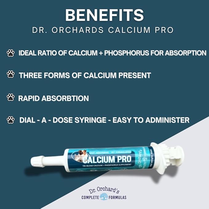 Oral Calcium for Dogs and Cats - Fast Absorbing Paste - Calcium Phosphorus Supplement for Dogs