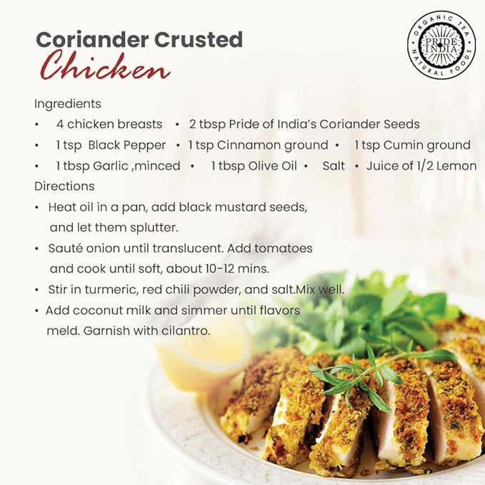 Pride of India – Coriander Seed Whole – Fresh & Gourmet Indian Whole Spice – Good for