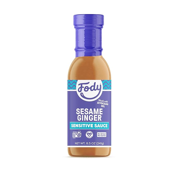 Fody Foods Sesame Ginger Sauce & Marinade, 8.5 Oz, Garlic and Onion Free, Low FODMAP Certified, Gut