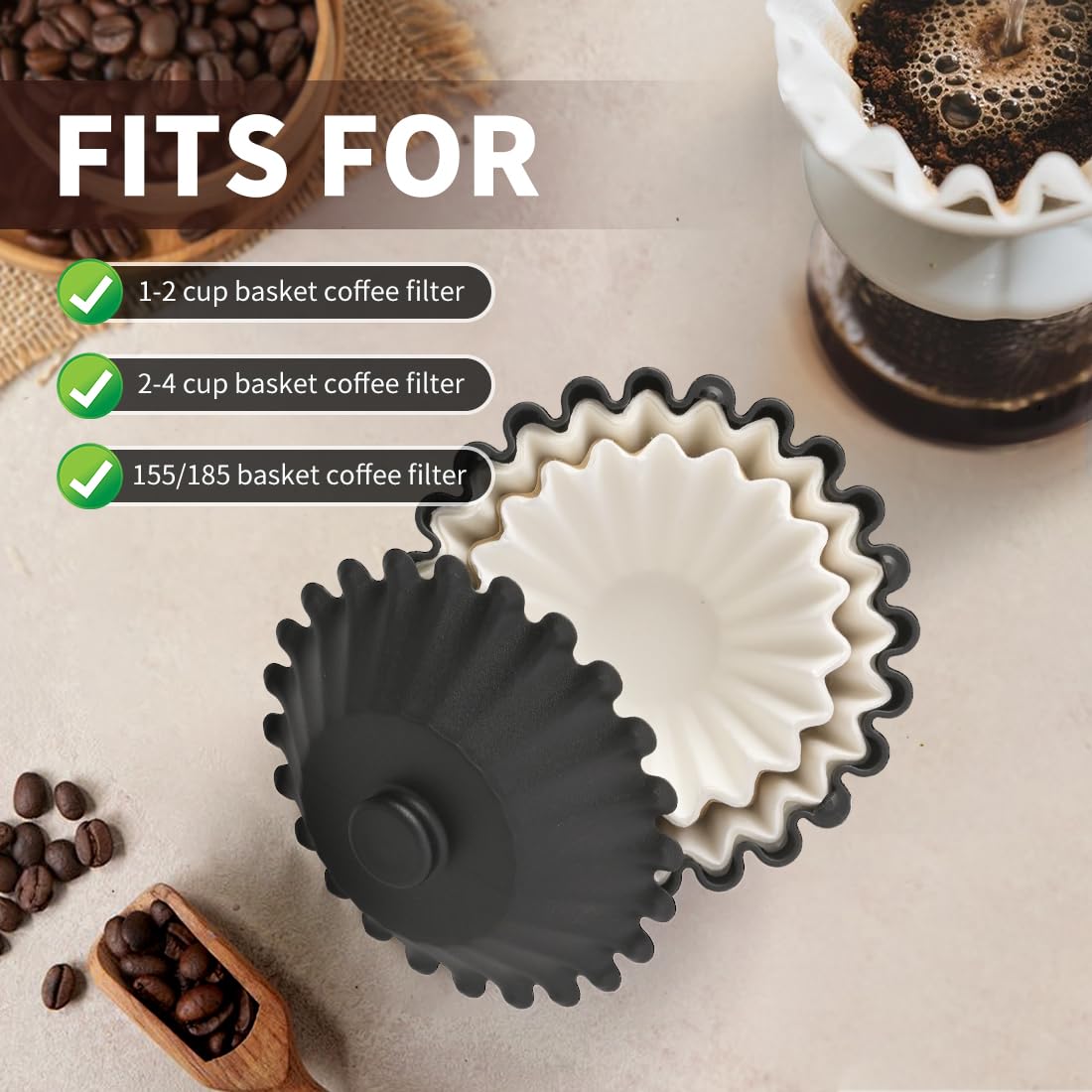 Basket Coffee Filter Holder Storage-Container - Coffee Bar Counter Accessories Decor Pour Over
