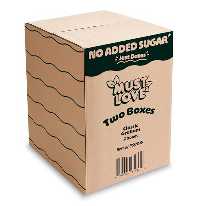Must Love Classic Graham - No Added Sugar, Sweetened with Dates - Great for Pie Crust, Mini S'more