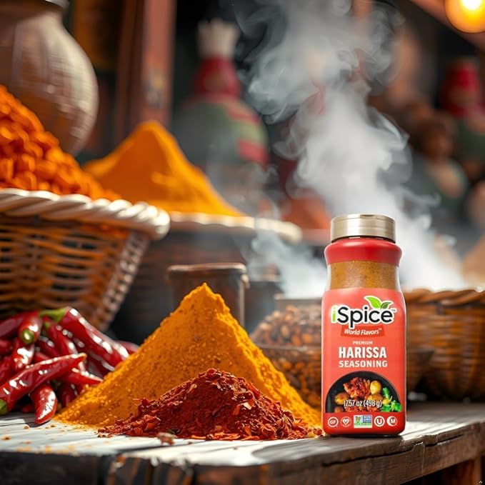 iSpice Blend | Harissa Seasoning | 17.57 oz | Mixed Spice & Seasoning | Bulk Size | Halal | Kosher