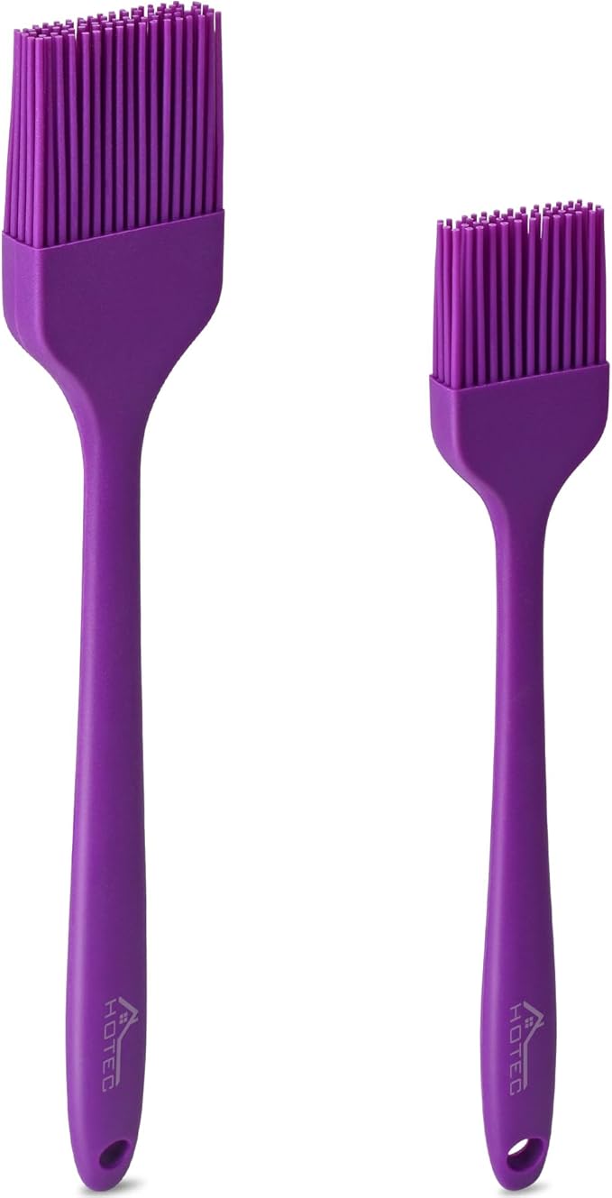 HOTEC Basting Brushes Silicone Heat Resistant Pastry Brushes Spread Oil Butter Sauce Marinades for
