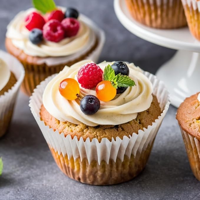500pcs White Standard Cupcake Liners for Baking Cup, No Smell, Muffin Liners, Standard Size Cupcake