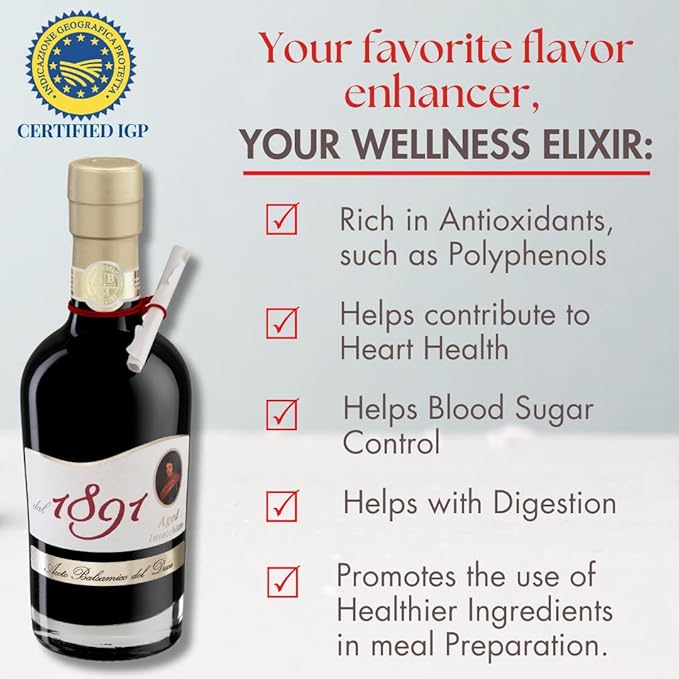 ACETO BALSAMICO DI MODENA DEL DUCA Since 1891 AGED Italian Balsamic Vinegar, IGP certified