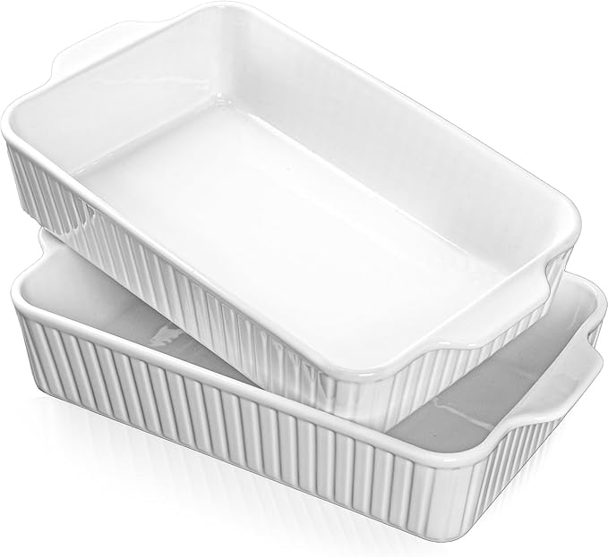 Casserole Dishes for Oven 9x13,2 Pack Ceramic Baking Dish Large & Deep,4.2 QT Casserole Dish Set