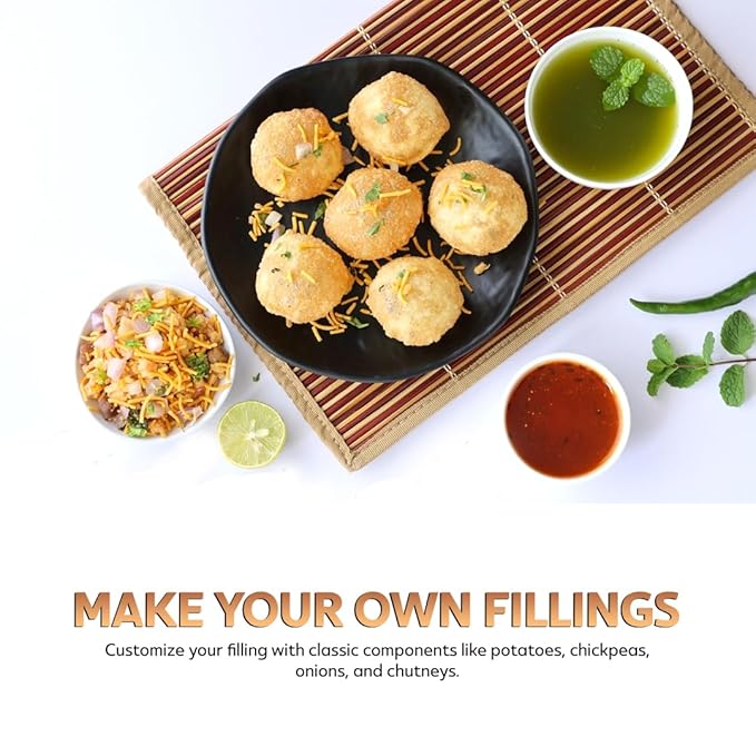 HEMANI Pani Puri - Coins - Comes with Masala - Ready to Cook - 200g (7.1 oz) - All Natural, Vegan &