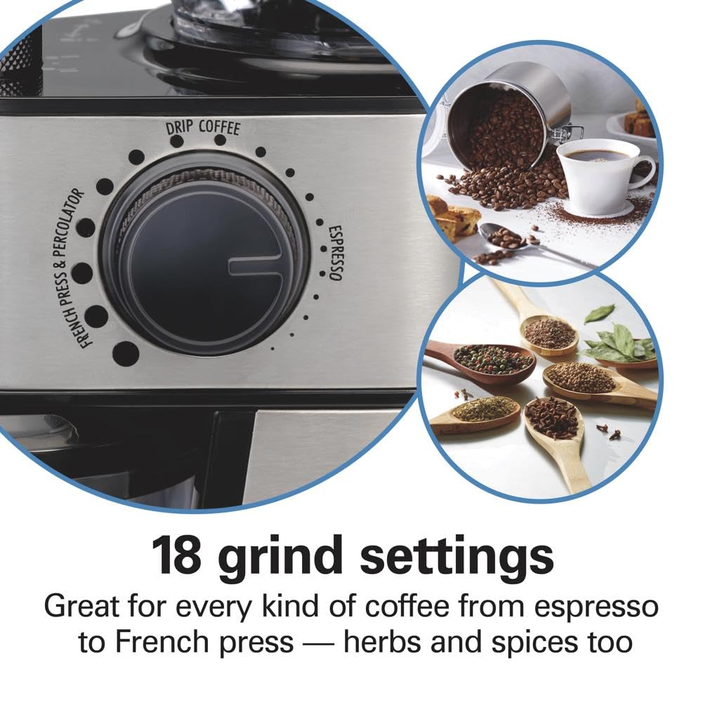 Hamilton Beach Electric Burr Coffee Grinder with Large 16 oz. Hopper