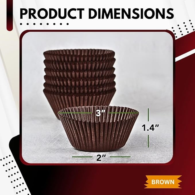 Green Direct Standard Size Brown Cupcake Liners ??Pack of 500 Paper Baking Cups for Muffin Pans