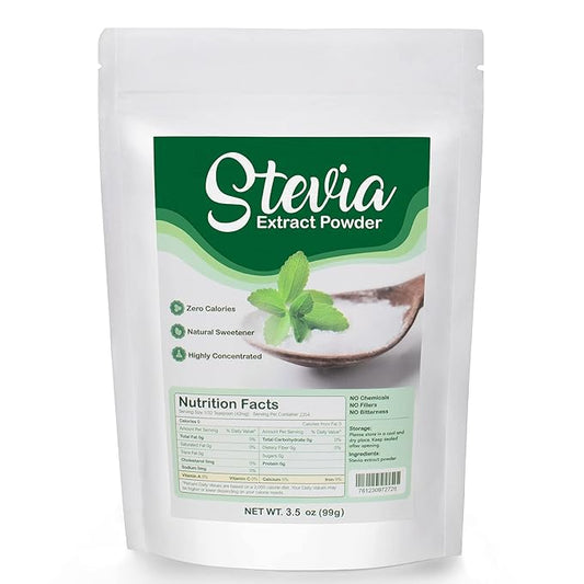 CCnutri Stevia Pure Stevia Powder 3.5oz(99g), Sweetener Premium Sugar Substitute-No Fillers, No