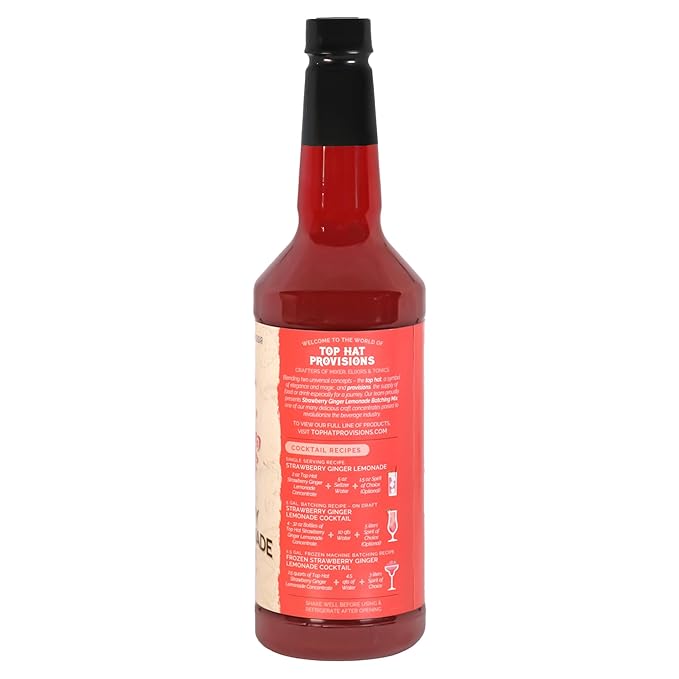 Top Hat Strawberry Ginger Lemonade Concentrate & Batching Mix – 32oz bottle