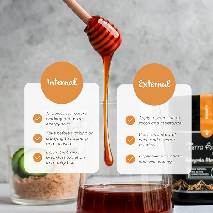 Patagonia Mountain Honey APF 200+ by TERRA ANDES PLUS | Raw natural organic honey. Highest