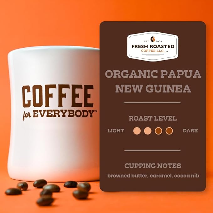 Fresh Roasted Coffee, Organic Papua New Guinea | USDA Organic, 100% Single Origin, Kosher | Medium