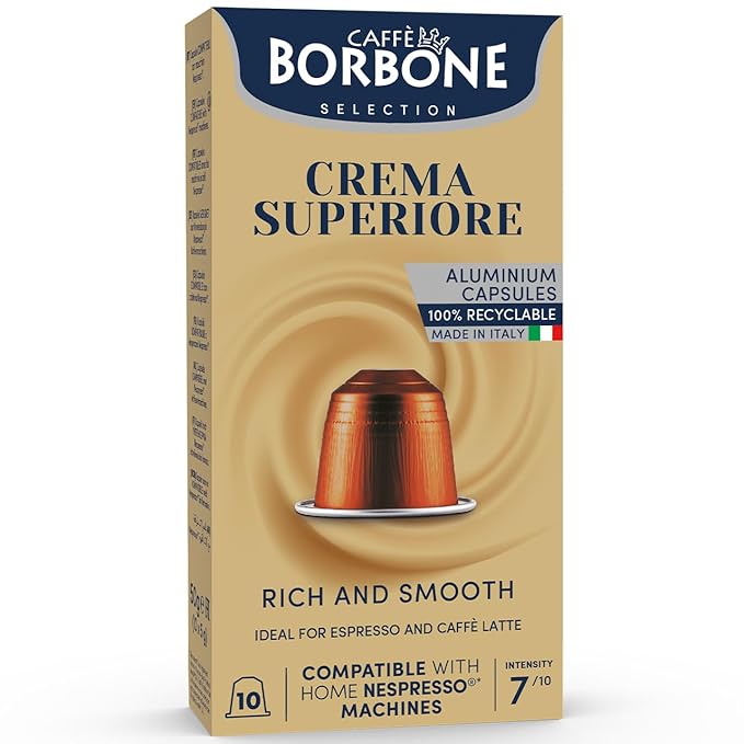 Caffe Borbone Aluminum Coffee Pods, Compatible with Nespresso Original Machines, Crema Superiore