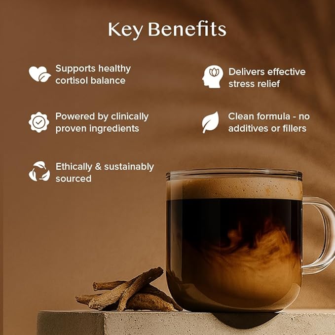 VAHDAM Ashwagandha Coffee with Turmeric, Lion?™s Mane & Chaga Mushroom | Clinically Proven KSM 66