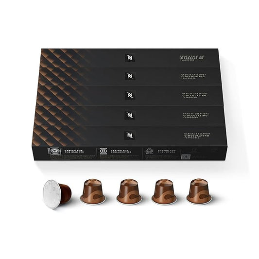 Nespresso Capsules Original Line, Cioccolato, Medium Roast Espresso Coffee, 50 Count Espresso