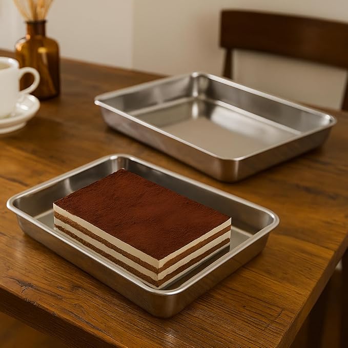 Old Tjikko Quarter Sheet Pan 16.2'' x 12.6'', 304 Stainless Steel Cookie Sheet Tray, Nonstick