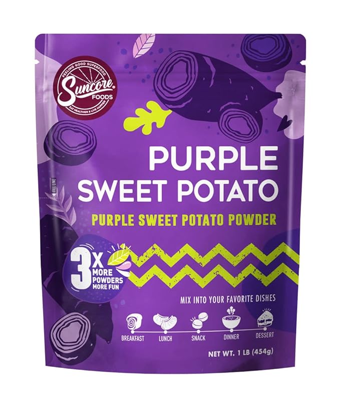 Suncore Foods Purple Sweet Potato Powder, Purple Food Coloring Powder, Gluten-Free, Non-GMO, 16oz