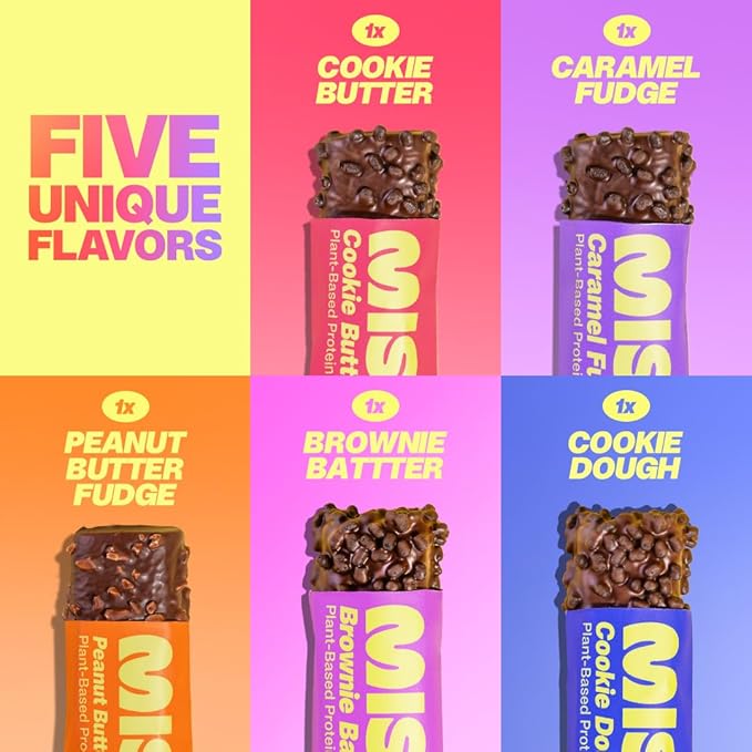 Misfits Vegan Protein Bars - Updated Recipe | Plant Based, Low Sugar & Carb, High Fiber Snacks |