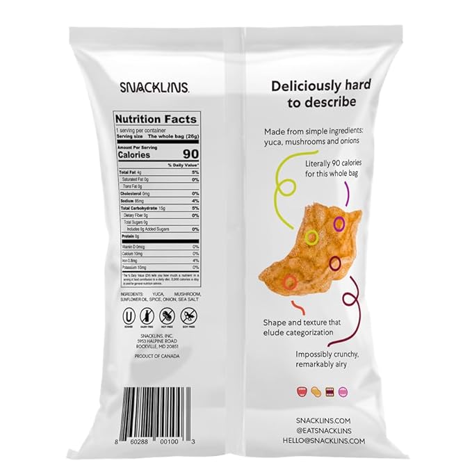 SNACKLINS Plant Based Crisps Barbeque Flavor cracklins - Gluten Free, Grain Free, 100% Kosher