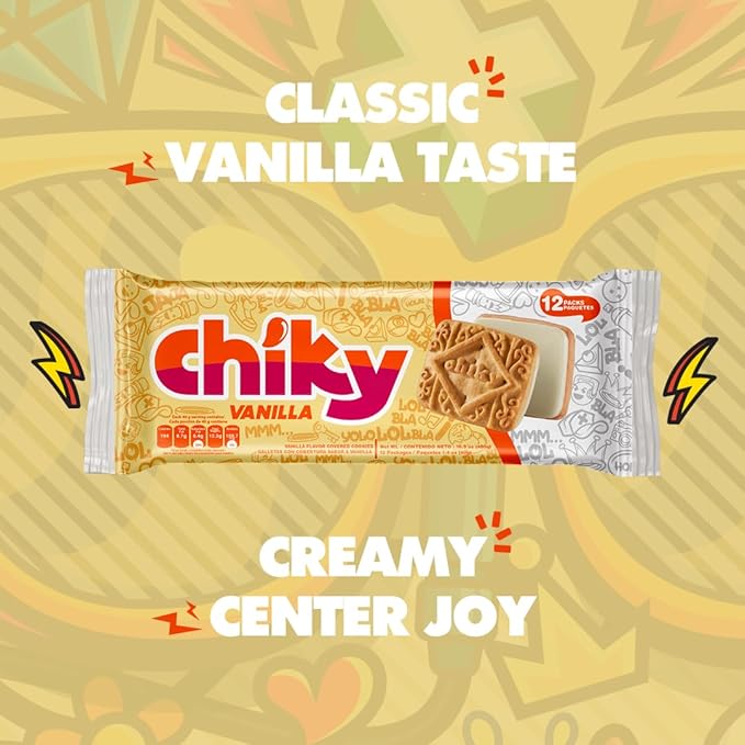 Chiky Vanilla Fudge Cookies, Crunchy & Sweet, Smooth Cream Center, Crispy Texture That Melts In