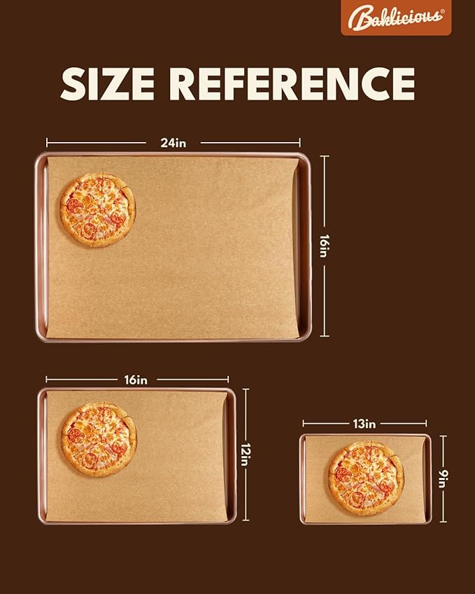 16x24 inch Unbleached Heavy Duty Parchment Paper Sheets, 100Pcs Precut Non-Stick Full Parchment
