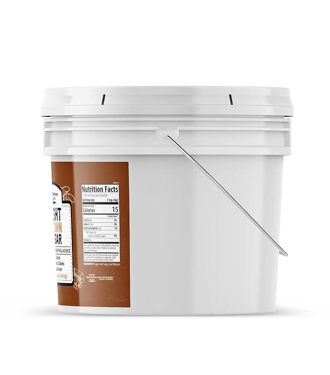 Unpretentious Light Brown Sugar, 2 Gallon Bucket, Made With Cane Molasses, Perfect For Desserts