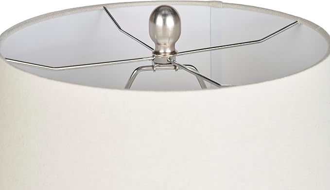 Nourison Home 23" Distressed Cream/Beige Rustic Ceramic Jar Table Lamp for Bedroom, Living Room